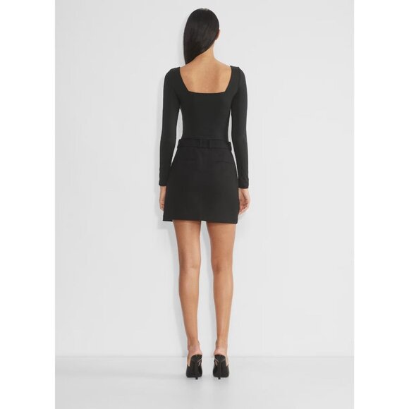 Aritzia BABATON Contour Black Jersey Square Neck Long Sleeve Bodysuit, Size S - Picture 14 of 16